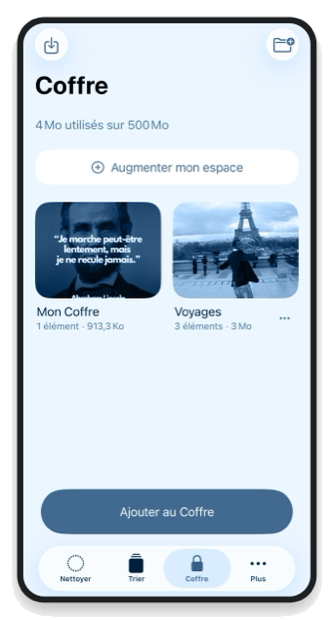 Liber, onglet Coffre